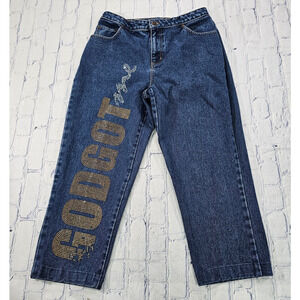 Bill Blass Jeans WOMENS SIZE 14 Mom Jeans High Waist CUSTOM God Got Me VTG